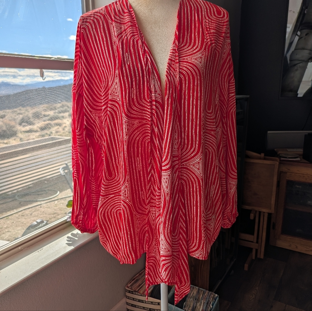 Nordstrom Rack Women's Size L Red and White Jacket No Closure